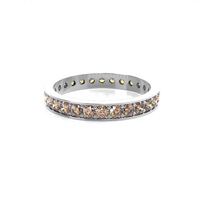 Pave Setting Full Eternity Champagne Diamond Ring