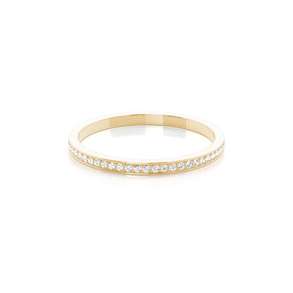 Pave Setting Round Diamond Three Quarter Eternity Ring