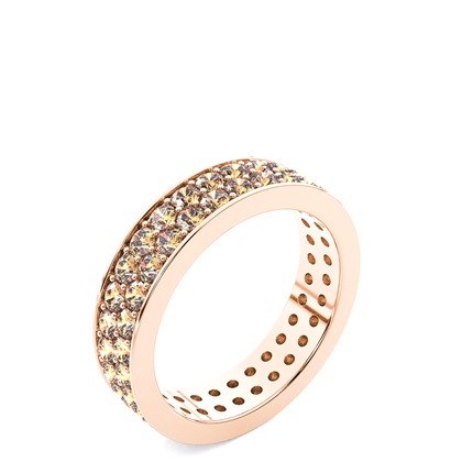 Emerald Rose Gold Champagne Diamond Rings