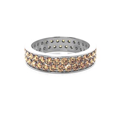 Pave Setting Full Eternity Champagne Diamond Ring
