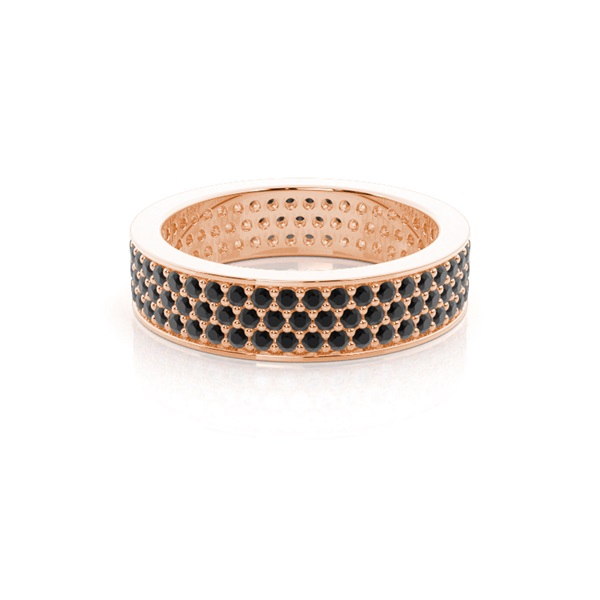 Pave Setting Full Eternity Black Diamond Ring
