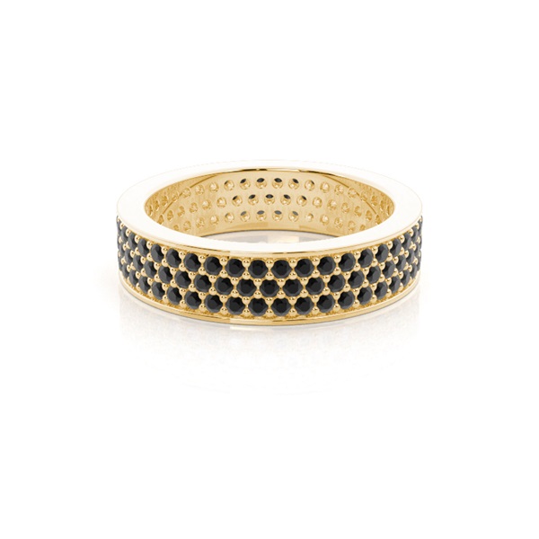 Pave Setting Full Eternity Black Diamond Ring