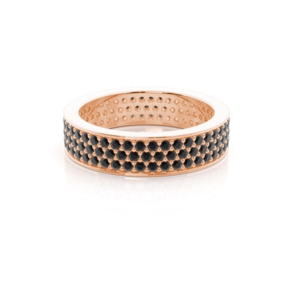 Pave Setting Full Eternity Black Diamond Ring