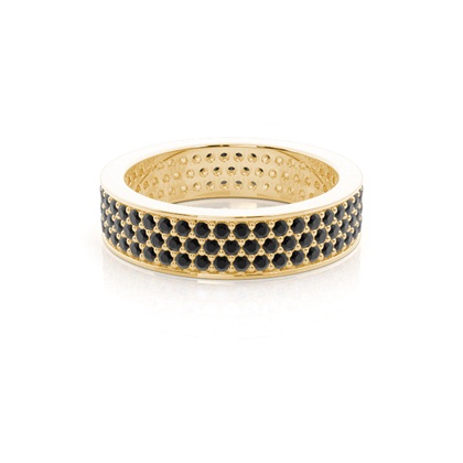 Pave Setting Full Eternity Black Diamond Ring