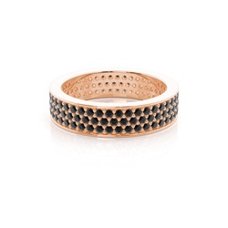 Pave Setting Full Eternity Black Diamond Ring