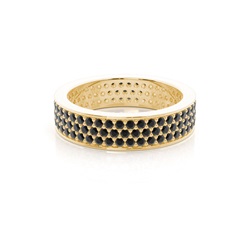 Pave Setting Full Eternity Black Diamond Ring