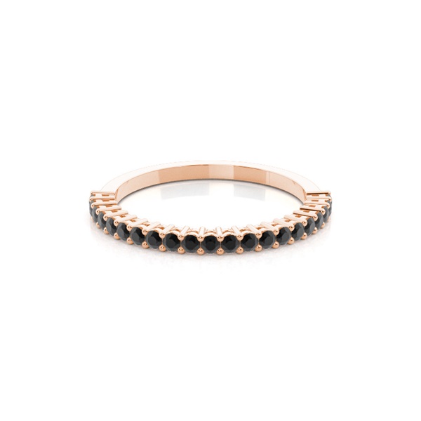 4 Prong Setting Half Eternity Black Diamond Ring