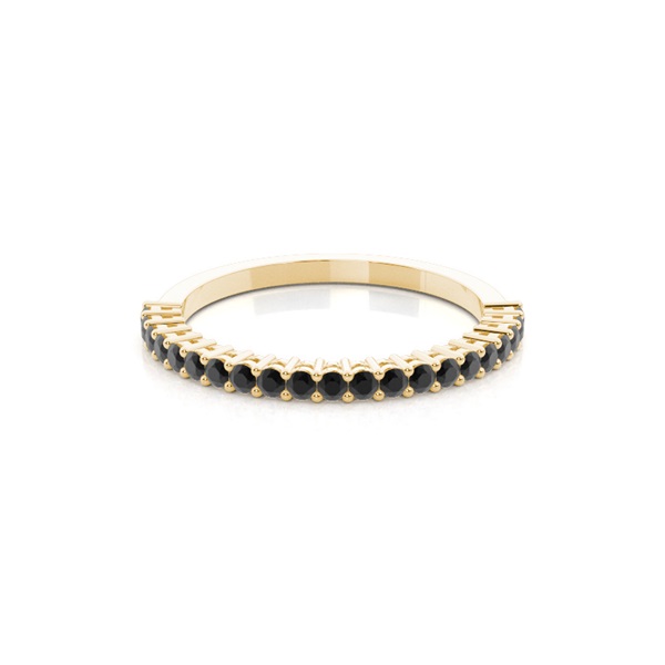 4 Prong Setting Half Eternity Black Diamond Ring