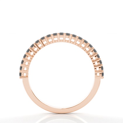 Halb Eternity Schwarze Diamant Ring in einer Krappenfassung