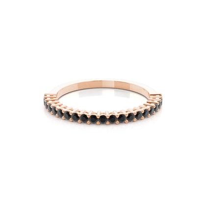 4 Prong Setting Half Eternity Black Diamond Ring
