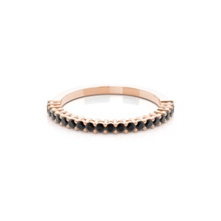4 Prong Setting Half Eternity Black Diamond Ring