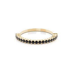 4 Prong Setting Half Eternity Black Diamond Ring