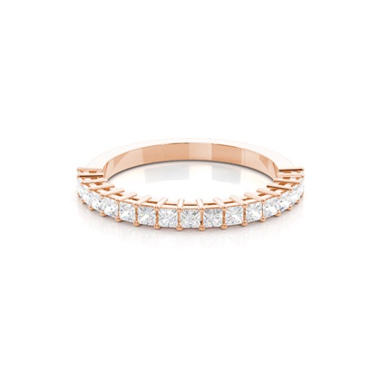 Princess Rose Gold Diamond Anniversary Rings
