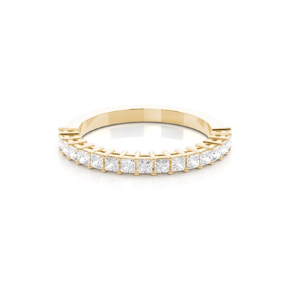 Princess Yellow Gold Eternity Diamond Rings
