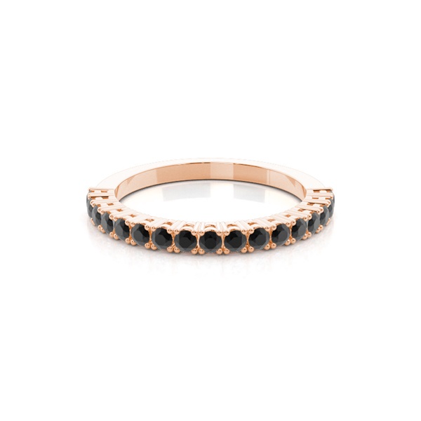 4 Prong Setting Half Eternity Black Diamond Ring