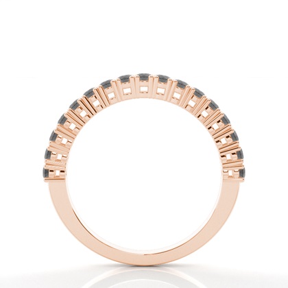 4 Prong Setting Half Eternity Black Diamond Ring