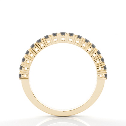 4 Prong Setting Half Eternity Black Diamond Ring