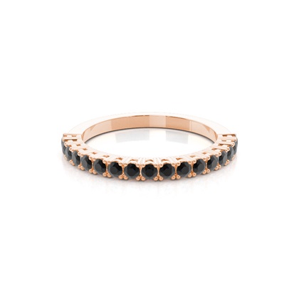 4 Prong Setting Half Eternity Black Diamond Ring