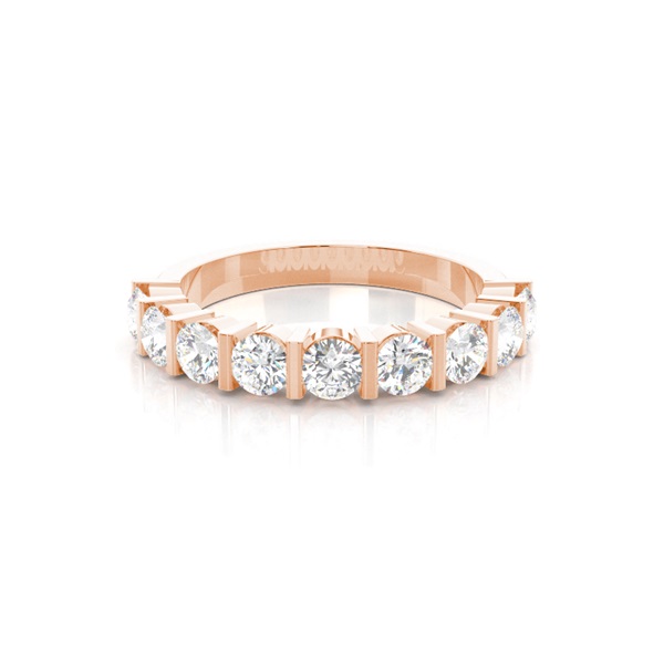 Bar Setting Half Eternity Diamond Ring
