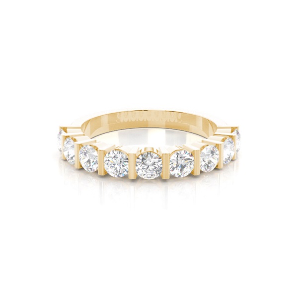 Bar Setting Half Eternity Diamond Ring