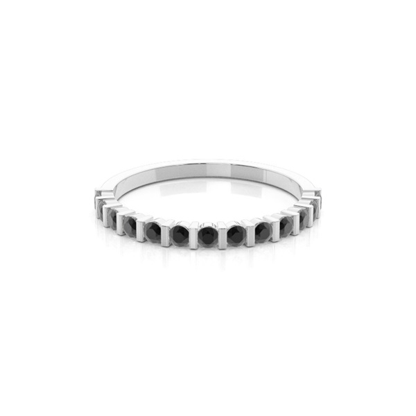 Bar Setting Half Eternity Black Diamond Ring