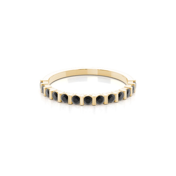 Bar Setting Half Eternity Black Diamond Ring