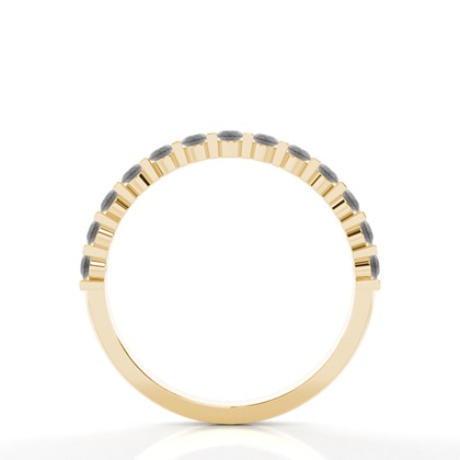 Bar Setting Half Eternity Black Diamond Ring