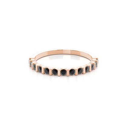 Bar Setting Half Eternity Black Diamond Ring