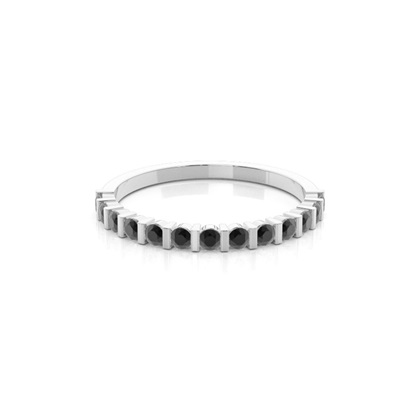 Bar Setting Half Eternity Black Diamond Ring