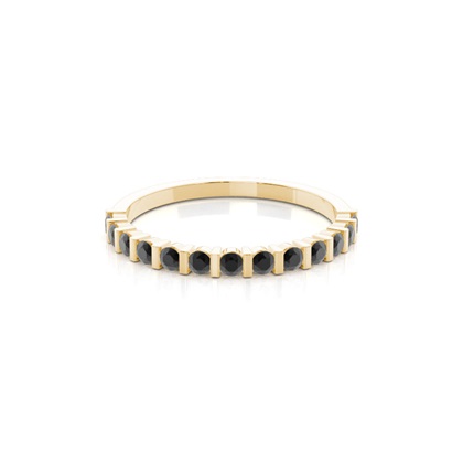 Bar Setting Half Eternity Black Diamond Ring