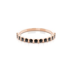 Bar Setting Half Eternity Black Diamond Ring