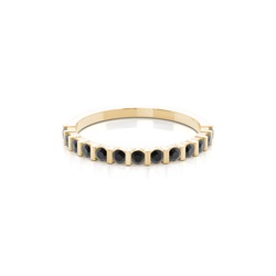 Bar Setting Half Eternity Black Diamond Ring