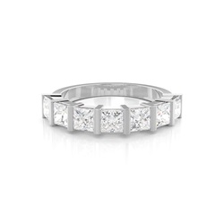 Halb Eternity Diamant Ring in einer Balkenfassung