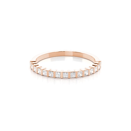 Princess Rose Gold Diamond Anniversary Rings