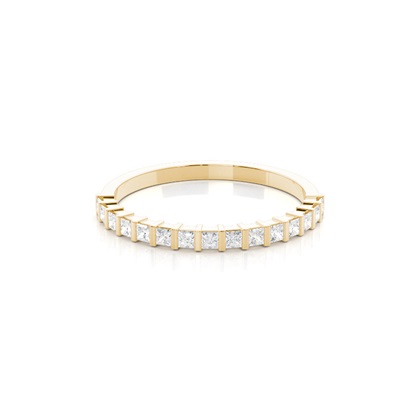Princess Yellow Gold Eternity Diamond Rings