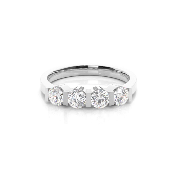 Bar Setting Round Diamond Half Eternity Diamond Ring