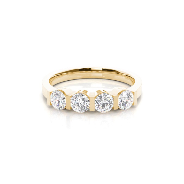 Bar Setting Round Diamond Half Eternity Diamond Ring