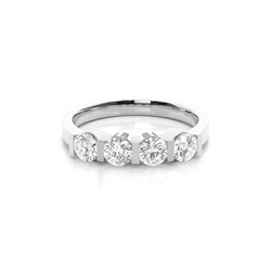 Bar Setting Round Diamond Half Eternity Diamond Ring