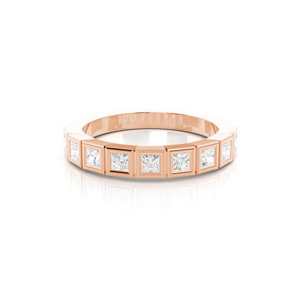 Full Bezel Setting Half Eternity Diamond Ring
