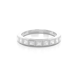 Volledige Kast Zetting Diamanten Halve Eeuwigheidsring