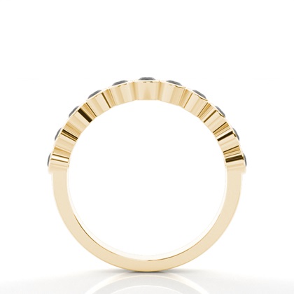 Halb Eternity Schwarze Diamant Ring in einer Zargenfassung