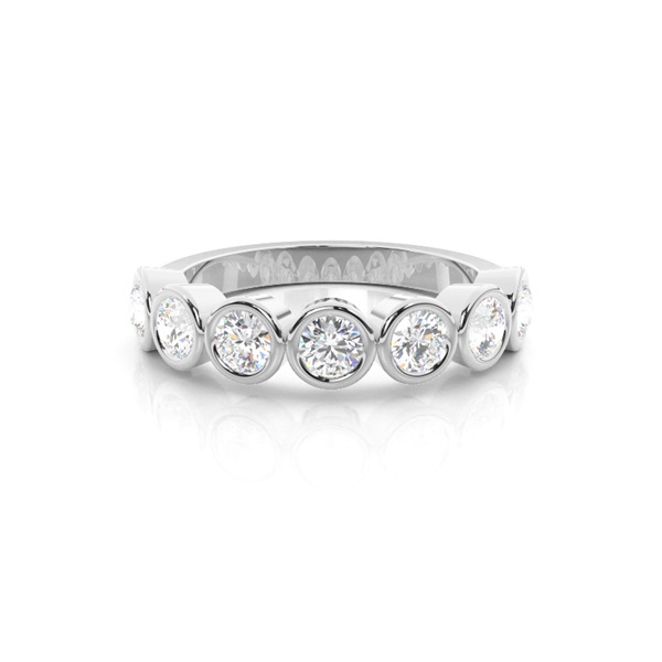 Full Bezel Setting Half Eternity Diamond Ring