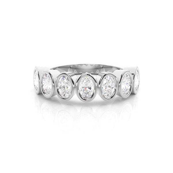 Full Bezel Setting Half Eternity Diamond Ring