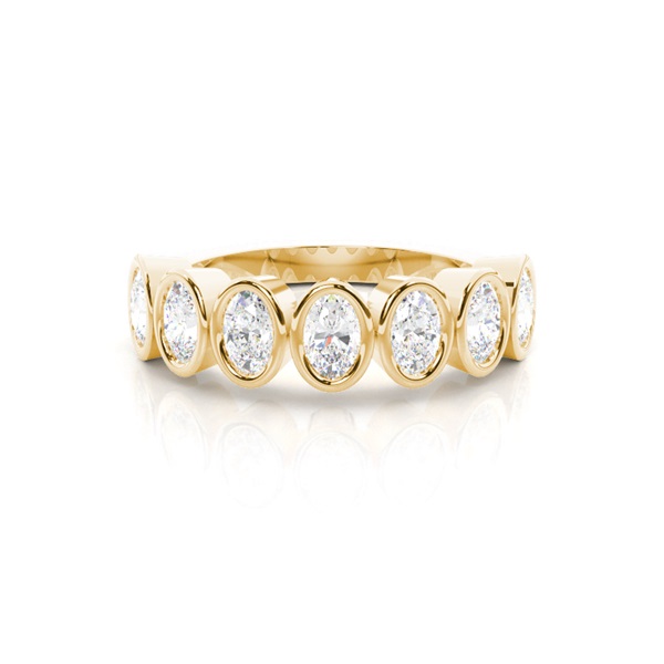 Full Bezel Setting Half Eternity Diamond Ring