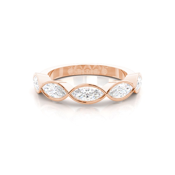 Full Bezel Setting Half Eternity Diamond Ring