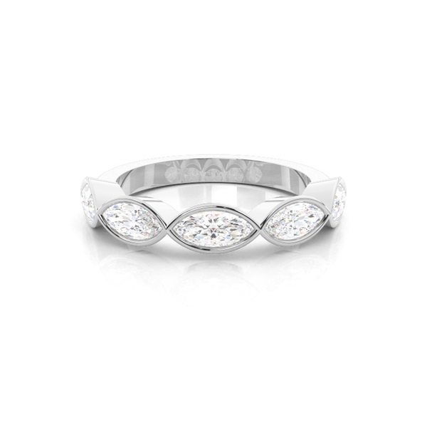 Full Bezel Setting Half Eternity Diamond Ring