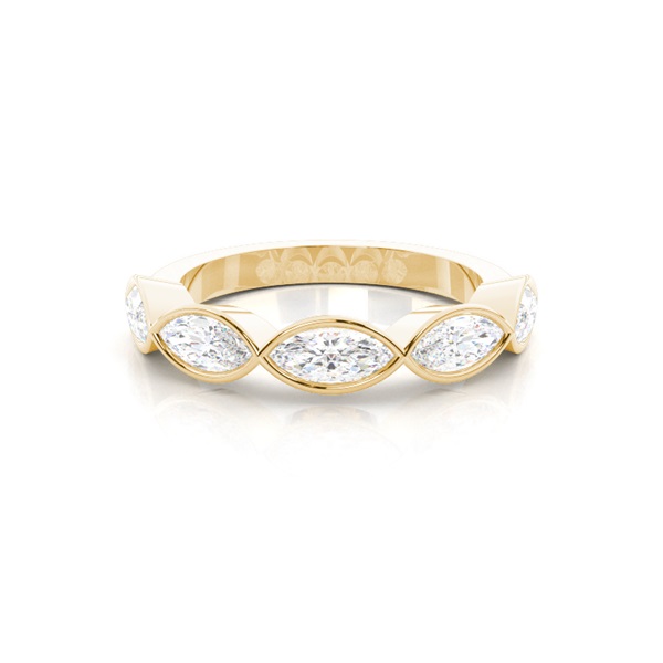 Full Bezel Setting Half Eternity Diamond Ring