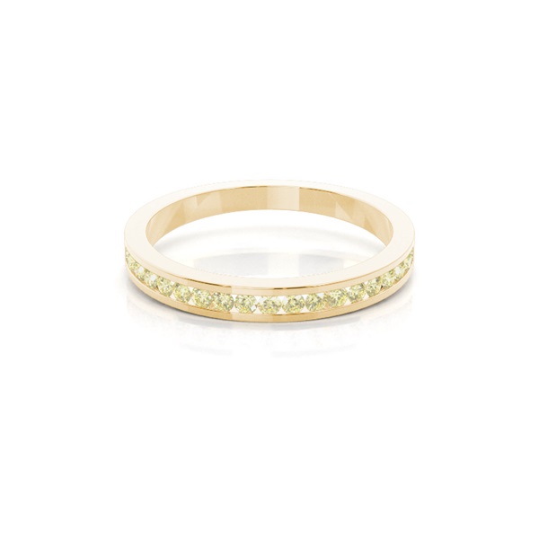 Channel Set Yellow Diamond Half Eternity Band