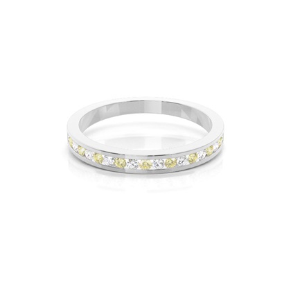 Channel Set Yellow Diamond Half Eternity Band