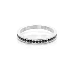 Channel Setting Half Eternity Black Diamond Ring